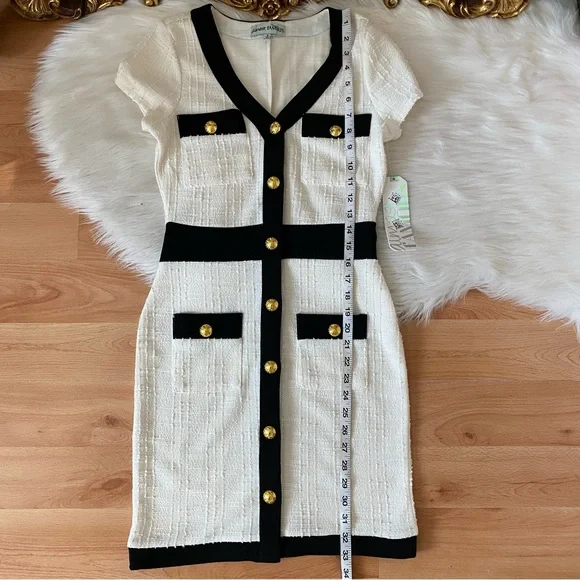 Almost Famous Tweed Button Down Dress - Picture 5 of 10